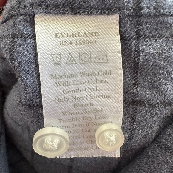 Everlane Men's Blue 100% Cotton Button Down Flannel Shirt Long Sleeve Medium - Picture 4 of 5